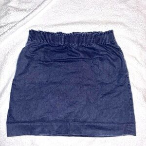 J. Crew Factory Womans size 8 Linen Blend Mini Pull-on Skirt Navy Lined Pockets